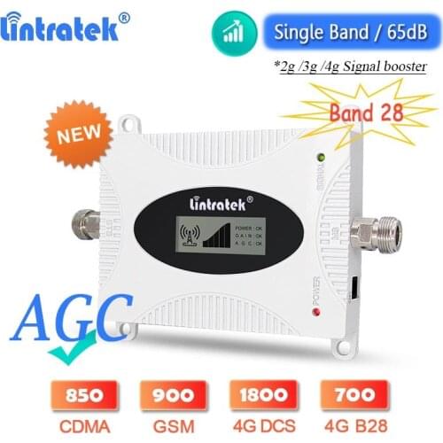 2021 New Upgraded Lintratek AGC 4G Signal Booster LTE B28 700 DCS 1800 WCDMA 2100 GSM 900 Cellphone Amplifier Cellular Repeater