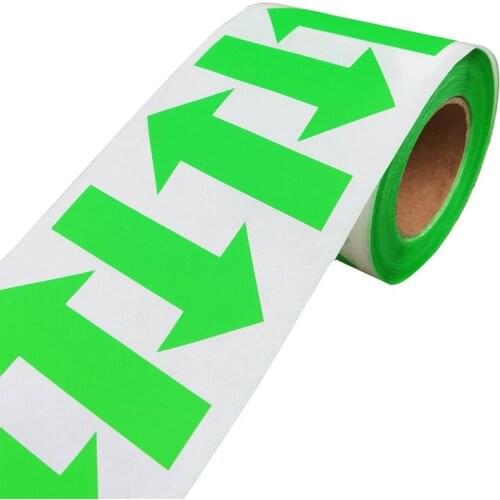 2021 New Trend 500/roll Arrow Stickers Fluorescent Green Shape Color Coding Inventory Labels 2 X 1.25 Inch Self-adhesive Label