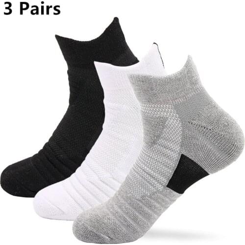 3 Pairs/lot Basketball Socks Man Long Thickening Towel Bottom Cotton Socks Outdoors Run Badminton Tennis Middle Tube Sport Socks