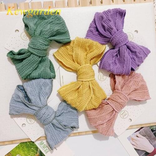 Kewgarden New hairpin knitting bowknot hairpin cute headwear 4pcs