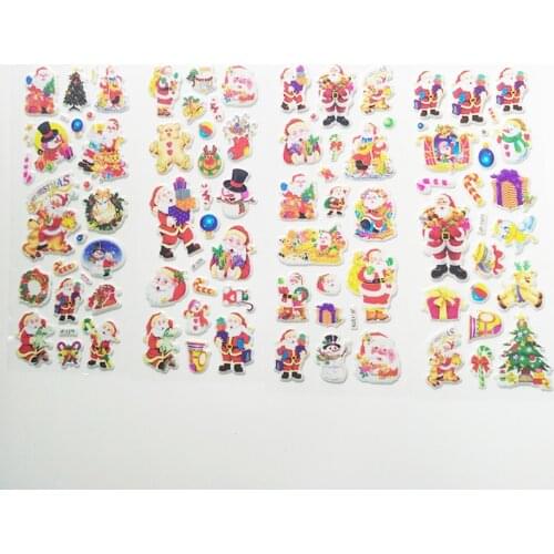 5 Sheets 3D Santa Claus Stickers DIY Scrapbook Waterproof PVC Stationery Diary Stickers Kids Children Christmas Gifts