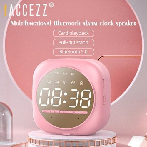 !ACCEZZ Wireless Bluetooth Speaker 3D Stereo Surround Outdoor Loudspeaker LED Display Mirror Support Alarm Clocks TF Card Column