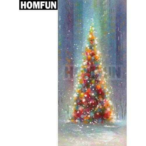 HOMFUN Full Square/Round Drill 5D DIY Diamond Painting "Christmas tree" 3D Embroidery Cross Stitch 5D Decor Gift A00345