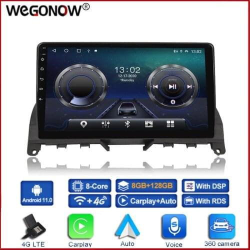 6GB+128GB Drahtlose Carplay DSP Android10.0 Auto DVD Player GPS WIFI BT 5.0 Radio For Mercedes benz C-Klasse W204 S204 2008-2011