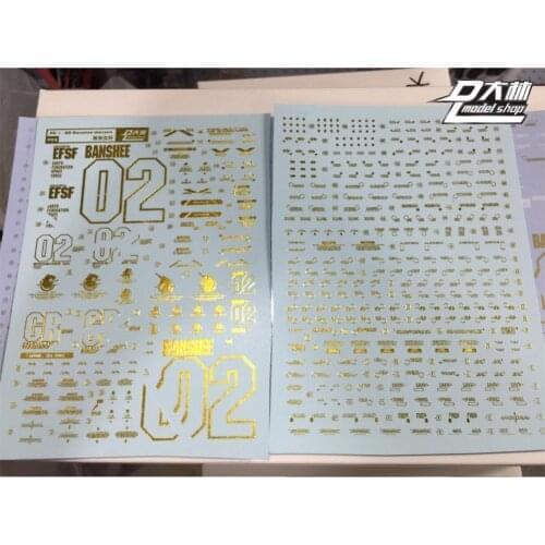 D.L high quality Bronzing Decal water paste For Bandai PG 1/60 RX-0 Unicorn Gundam 02 Banshee DL038