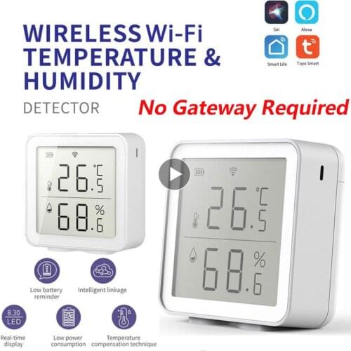 Tuya Wifi Temperature Tester Abnormal Alarm Humidity Sensor Thermometer Hygrometer Temperature Humidity Detector Smart Household