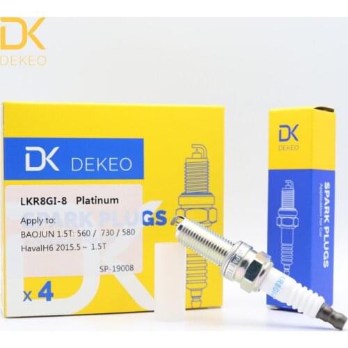 Dekeo Iridium LKR8GI-8（95079） YR6NII302S OEM Spark Plug Set Fit for Baojun 530 560 730 for DFM ix5 for Haval H6 1.5T of 4PCS