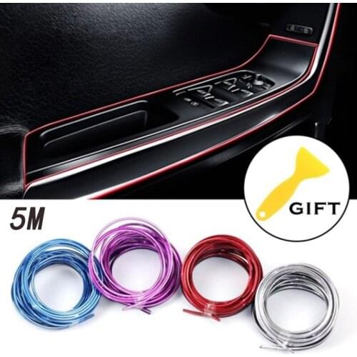 Car decoration strip interior decoration line refit special car door gap instrument panel decoration shine 5 meters