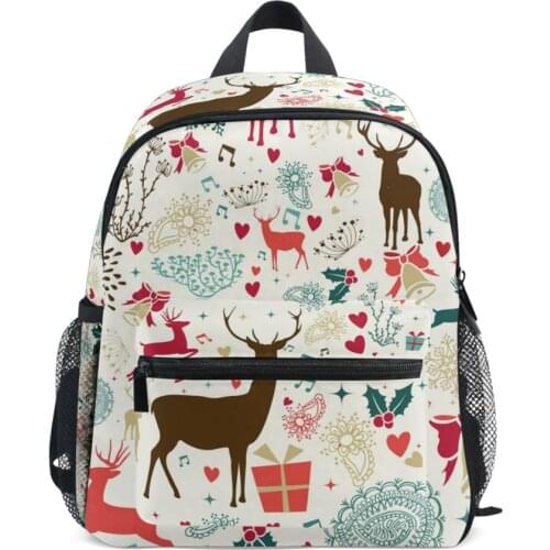 Kids children school bags Christmas Reindeer mochilas escolares infantis childrens backpacks Orthopedic backpack for children