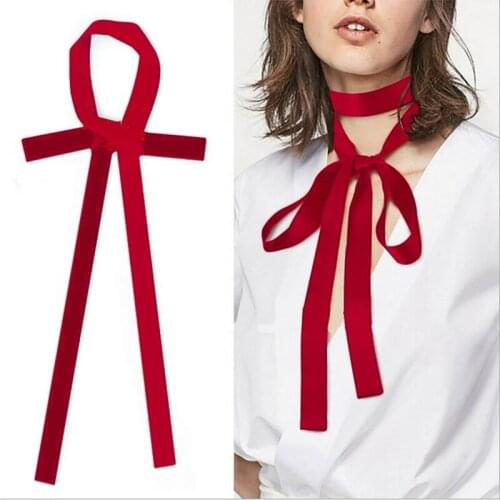 Long Necktie Scarf Bowknot Fashion Solid Color Skinny Scarf Long Neckerchief Thin Tie Neck Scarves Wrist Strap Belt Accessories