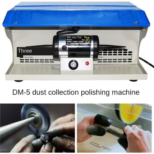 DM-5 Polishing Motor With Dust Collector Double Head Turbine Stepless Speed Regulation Jewelry Grinding Machine 110/220V