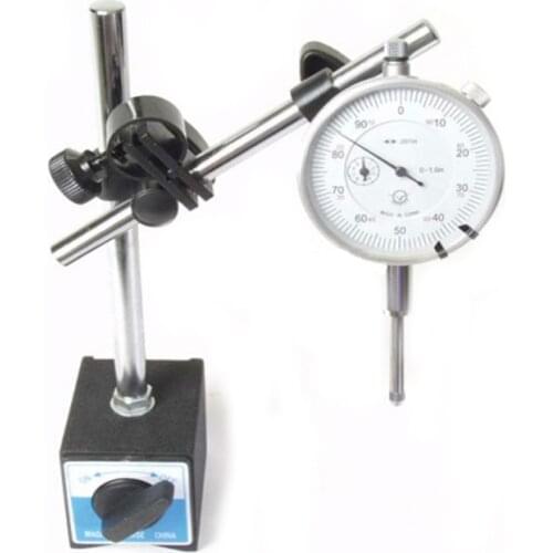 Double Holder Adjustable Pole Magnetic Base with Dial Indicator magnetic stand with 0-10mm Indicator Test Gauge