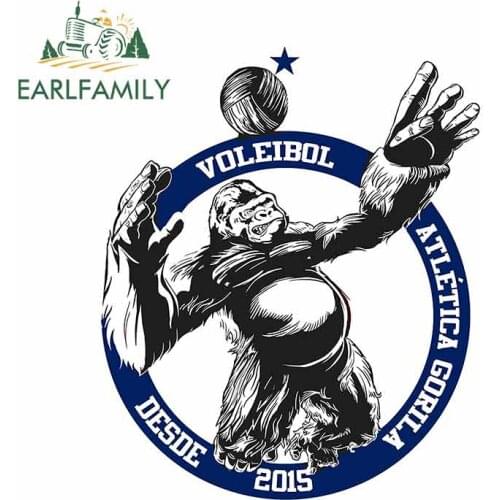 EARLFAMILY 13cm x 11cm for ArtStation - Gorila Voley Fine Decal Fashion Window Car Stickers Suitable for All Types of Vehicles