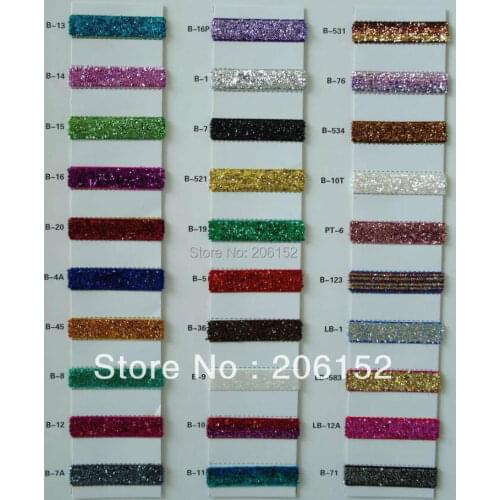 Quality 5/8" Glitter Elastic Velvet Glitter Elastic Ribbon Fold Over Elastic for DIY Headwear Hair Accessories 50Y Mixed 5Color