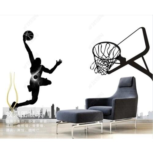 Wallpaper photo 3 d custom mural Basketball sports city black and white planet home decor room Wallpaper for walls 3d in rolls