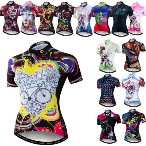 Weimostar Bike Team Cycling Jersey Women Short Sleeve Cycling Clothing Black Bicycle Shirt Road MTB Bike Jersey Tops Ropa