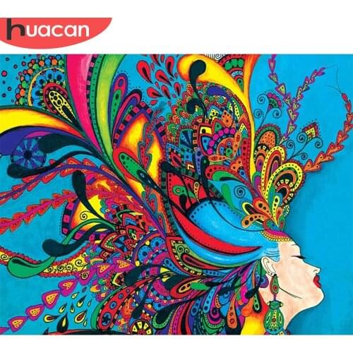 HUACAN Paint By Number Woman Modern DIY Frame Handpainted Canvas Coloring By Numbers Portrait For Home Decoration