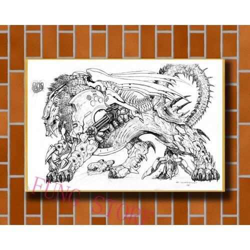 K065 Science Fiction Mech Warrior Robot Monster Originality Custom Silk Poster Home Deco Wall Art Christmas Gift