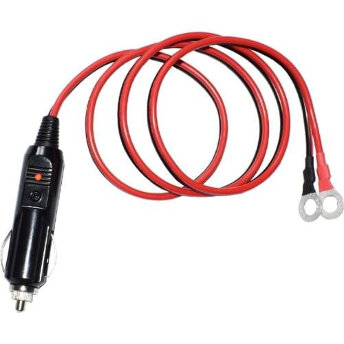 Male Cigarette Lighter to O Ring Terminal Harness Extension Cable Cord 14AWG Wire for Car Inverter Air Pump Sprayer Compressor