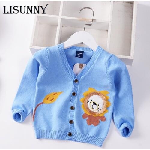 Boys Cardigan Sweater 2021 New Autumn Baby Knit Cardigan Children Coat Kids Cartoon Sweater Clothes 0-5y V-Neck Toddler Jacket