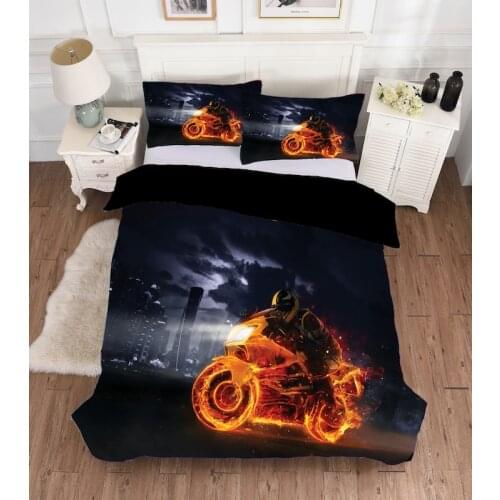 American Football Bedding Set Flame explosion Bed Linen Boys Kids 3D Sports Comforter Cover Red Blue Bed Cover parrure de lit