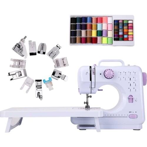 INNE Mini Sewing Machine Small Machines Overlock Home Household Electric Pedal Night Light Beginner Multifunction