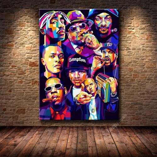 Fashion West Coast Hip Hop Tupac Music Poster and Prints Canvas Painting on Wall Art 2PAC Picture For Home Room Decoration