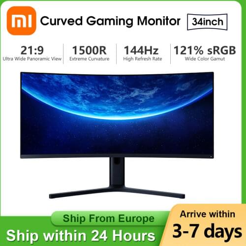 Xiaomi 34'' Curved Gaming Monitor WQHD Curved Screen 21:9 Gaming Monitor Wide Viewing Angle Monitor 144Hz High Refresh Rate