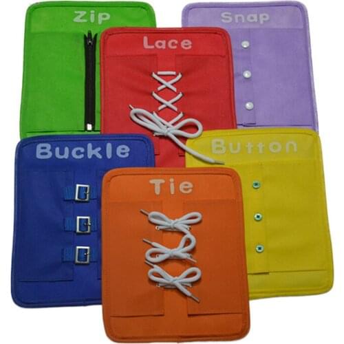 Hot Set Zip Baby Math Toys Button Snap Buckle Tie Lace Plate Kids Early Education Preschool Toy for Child Brinquedos Great Gift