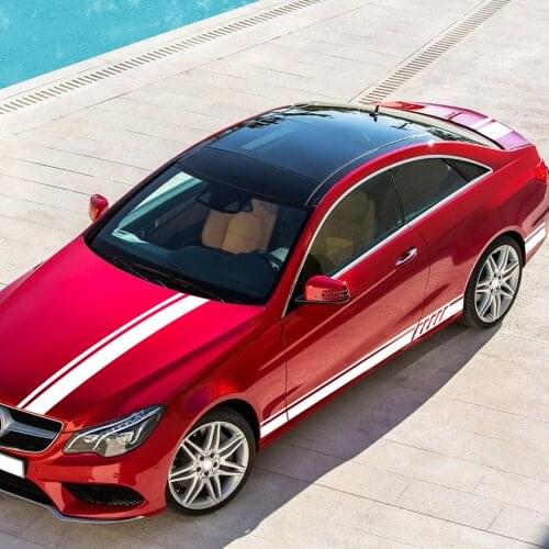 Car Hood Roof Kit Side Stripe Decal Sticker for Mercedes Benz E Class W212 E200 E300 W213 C238 C207 A207 E43 E63 AMG Accessories