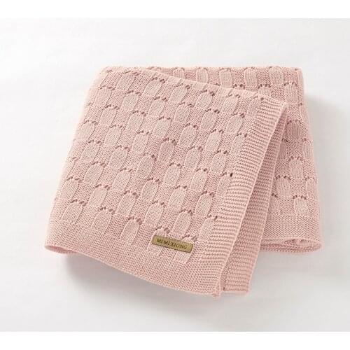 Baby Blankets Newborn 100%Cotton Knitted Infant Boys Girls Stroller Swaddle Wrap Super Soft Toddler Kids Bedding Blankets 100*80