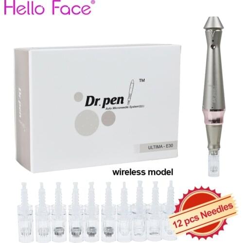 Genuine Dr.pen Ultima E30 Golden Derma Pen With 12 pcs Bayonet Needles Micro-Needle Instrument 5 levels adjustment