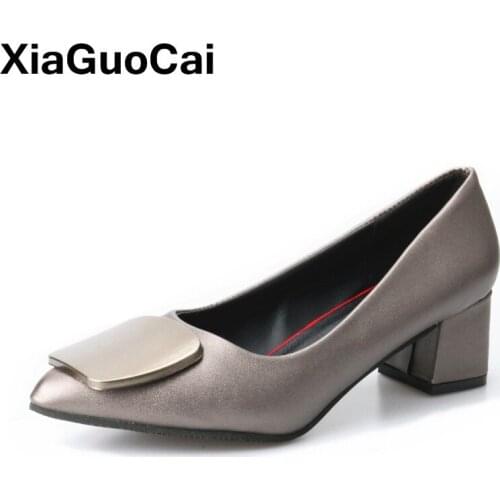 Sexy High Heel Womens Shoes Spring Autumn Ladies Pumps Soft Pointed Toe Slip-On Square Heel Woman Party Footwear Summer Sandals