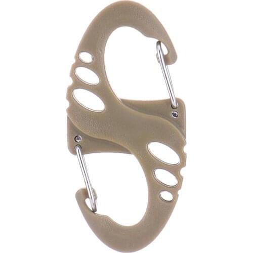 Plastic Steel Light S Type Pierced Keychain Camping Bottle Hooks Backpack Clasps Climbing Carabiners