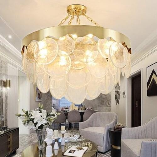 Post Modern Luxury Dining Room Deco Lamparas Straight Gold Led Pendant Lights Glass Sheet Lustre Hanging Lamp Lighting Fixtures