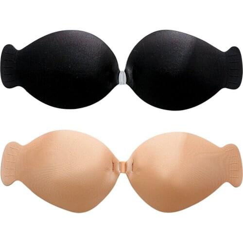 Glamorous Sexy Invisible Bra, Womens Front Buckle Fish Mouth Chest Patch, Breathable Invisible Strapless Silicone Nipple Patch