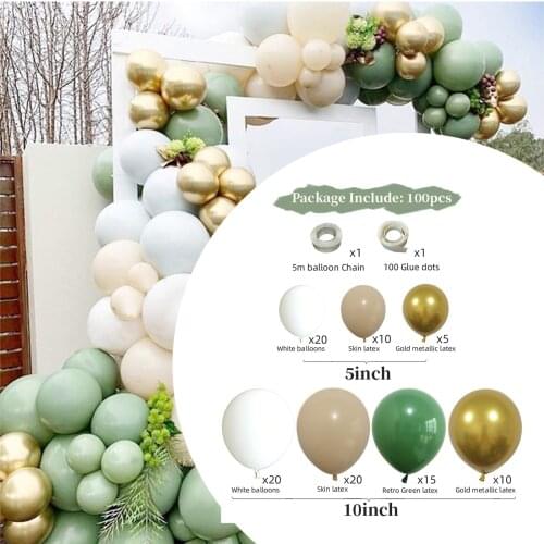 Retro INS Green Balloons Garland Arch Childrens Valentine Heart Decoration