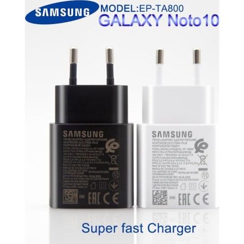 Original Samsung note10 Super fast charger EU 25W quick charge USB adapter 3A Type c to cable Type c for a50 a51 s10 plus note10