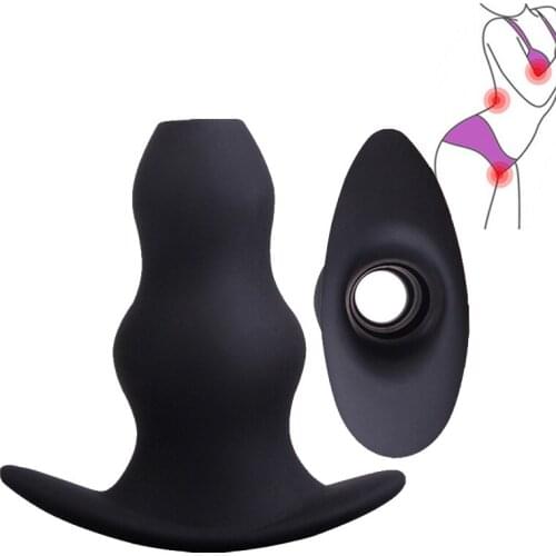 Silicone Hollow Anal Plug Butt Open Expander Anal Dilator Adults Sex Toys Masturbator for Women Men Enema Sex Prostata Massager