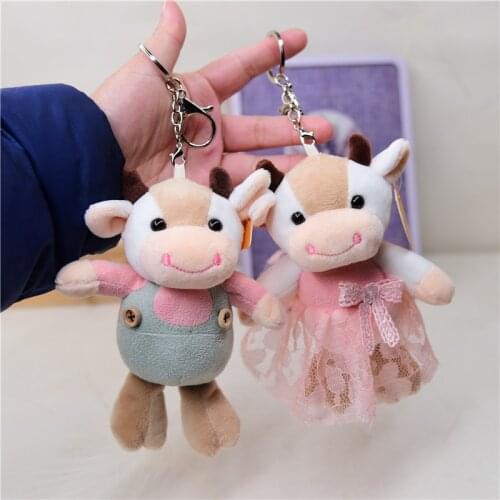 Pretty Couple cartoon calf doll popular Exquisite pendant Keychain Decorate good quality soft Soothing doll christmas gift