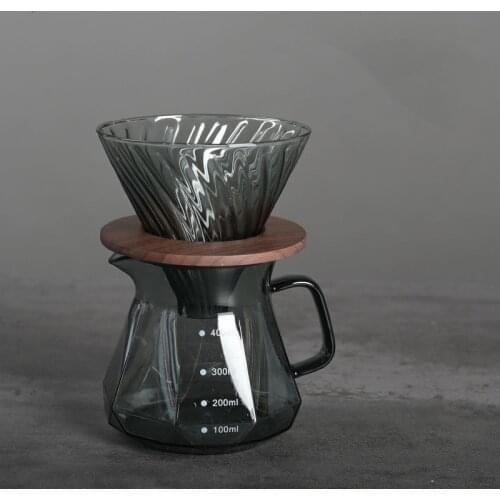 Glass type hand brewed coffee sharing pot transparent black heat-resistant fair cup cloud pot coffee filter cup coffee tool