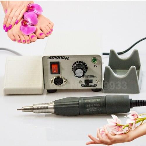 Dental Laboratory, Jewelry, Hobby, Nail File Podology STRONG 90+L102S High-Power Micromotor Brush Electric Handpiece 110V / 220V