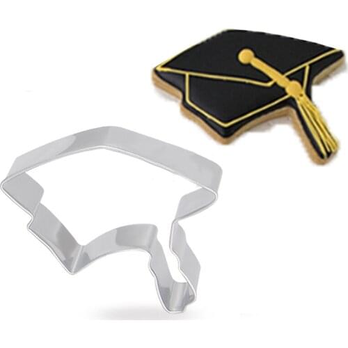 Student ceremony Graduation hat Metal Cookie Cutters Cookware Baking Biscuit Mold pastry Fondant Cake Decorating Tools Bakeware