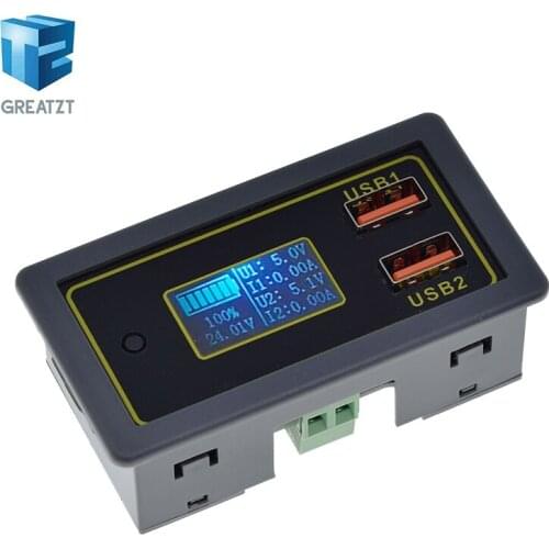 ZK-BC 4.5-32v 12v 24v Lead-acid lithium battery Voltmeter ammeter 18650 capacity tester battery monitor USB quick charger QC3.0