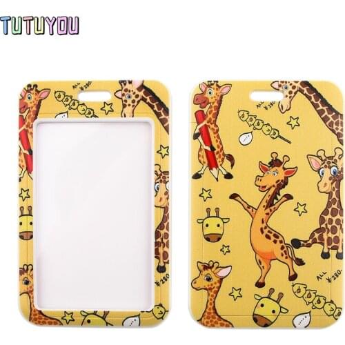 1pcs PC2824 Animal Giraffe Yellow Neck Strap Lanyard For Keys ID Card Gym Mobile Phone Straps USB Badge Holder DIY Hang Rope