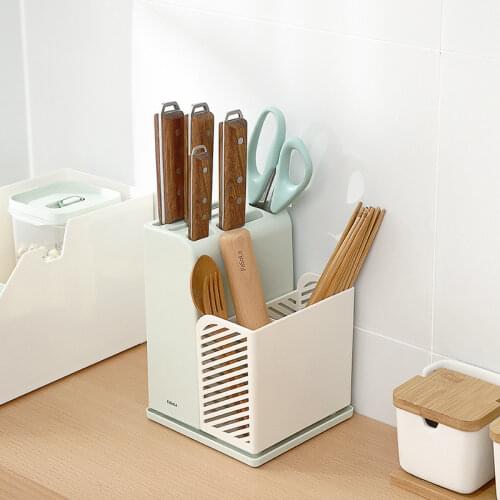1Pcs Knife Rest And Chopstick Rest Two-in-one Storage Rack Kitchen Tableware Storage Box Drainage Chopstick Cage With Drain Tray