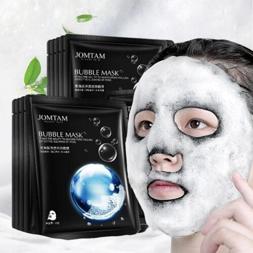 1pcs Black Sea Salt Moisturizing Bubble Facial Mask Deep Cleansing Oil Control Skin Rejuvenation Shrink Pore Foam facial masks