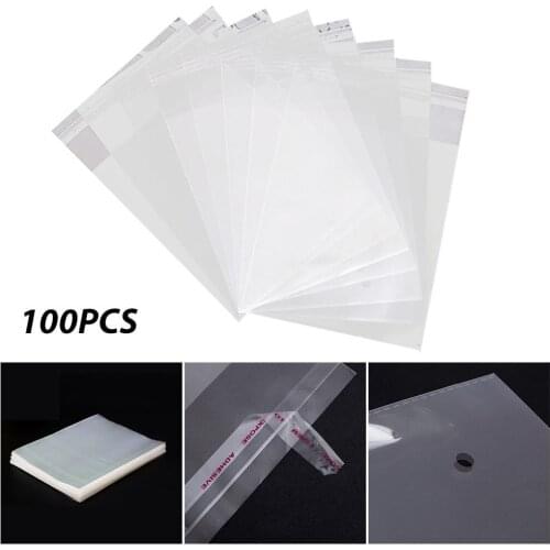 100Pcs Transparent Self Adhesive Sealed Opp Plastic Bags Gift Package Pouch