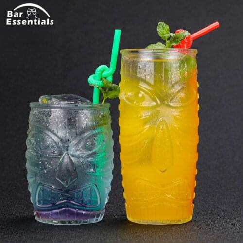 500ml 600ml Libbey Glass Tiki Mug Hawaii Cocktail Cup Beer Beverage Mug Wine Mug Glass Easter Islander Tiki Mug Bar Tool
