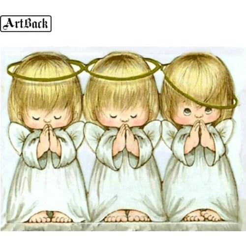 5D Diamond Painting Girl Angel Baby Picture Full Square / Round Drill Diamond Embroidery Diy 3d Rhinestone Mosaic